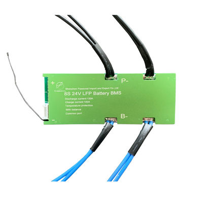 Ortak Bağlantı Noktalı PCB Li İyon Pil BMS 8S 24V 100A Lityum İyon Pil Yönetimi
