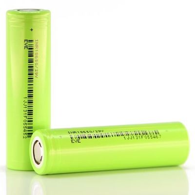 18650 Pil Hücresi 2900mAh 3.7V NCM EVE Lityum İyon Hücreleri Ebike İçin Açık yeşil