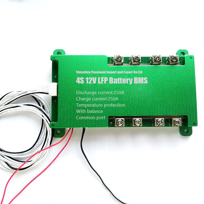 4s 12v 250a Lifepo4 Pil BMS Vidalı Tip Ortak Bağlantı Noktası Seri Olarak 40v Dayanım