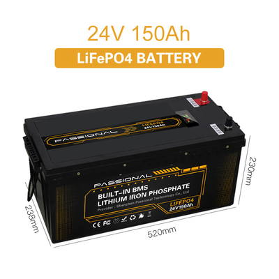 Elektrikli Forklift EV Güneş Sistemi Enerji Depolama LFP Pil Paketi BMS ile 24V 150Ah